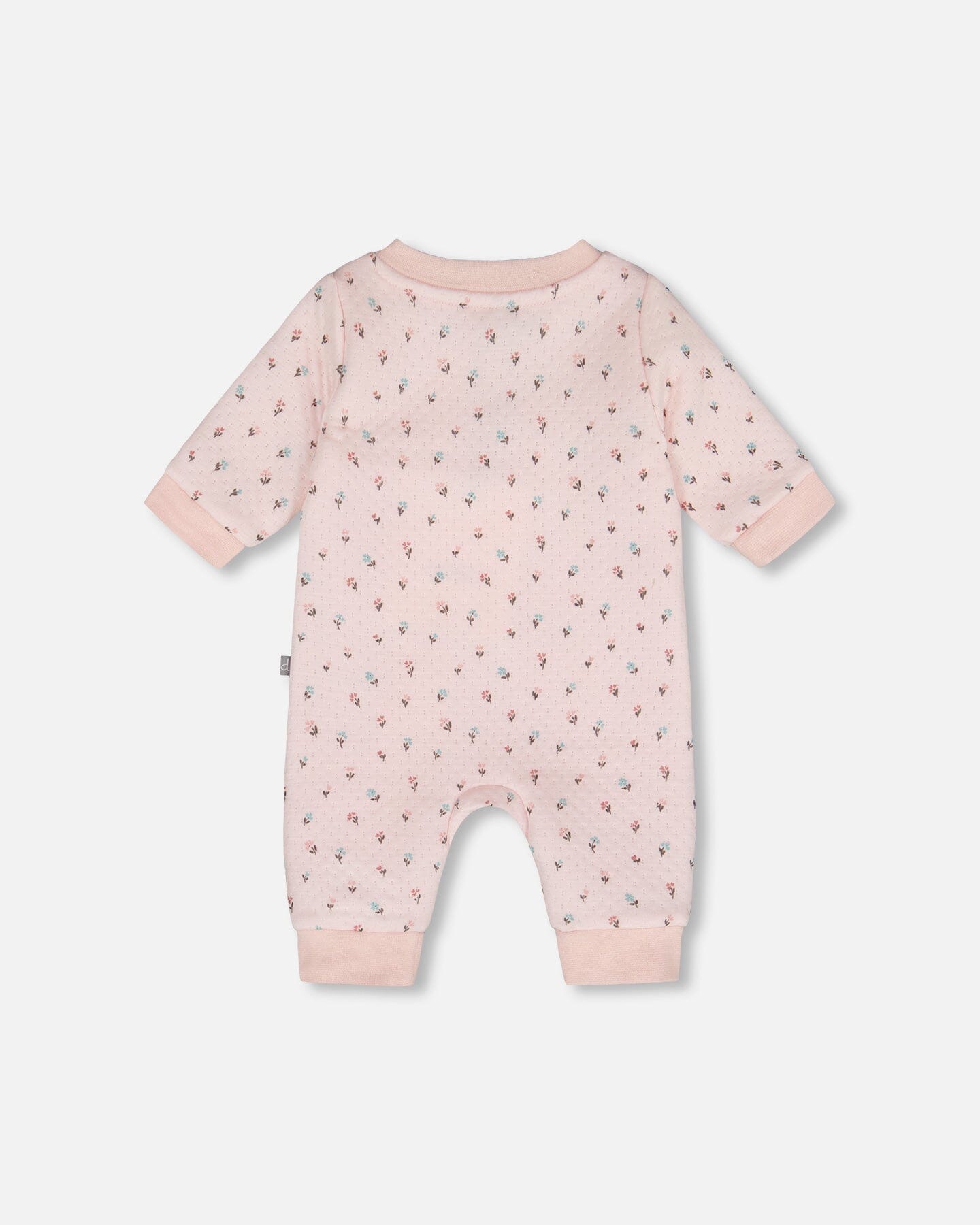 Grenouillère et barboteuse en coton biologique à motif floral rose