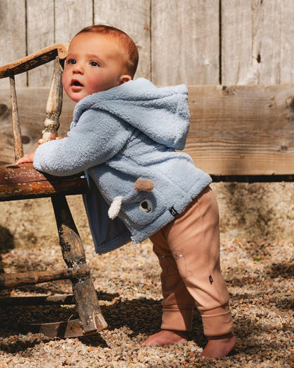 Pantalon Évolutif en Coton Biologique Imprimé Chiens Beige