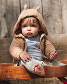 Veste à capuche zippée Sherpa Bear marron