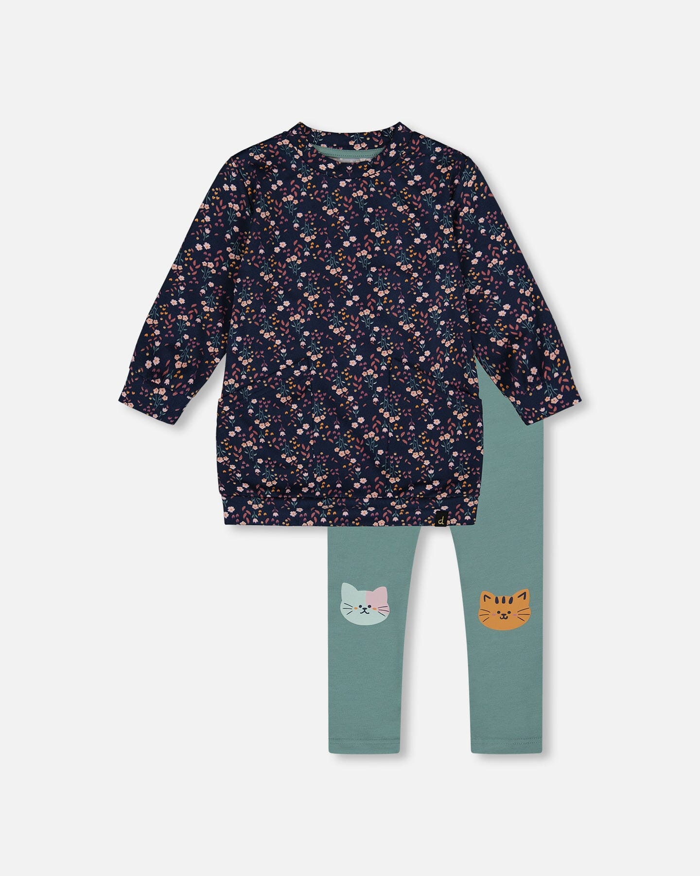 Ensemble Tunique et Legging Fleuri Bleu Marine
