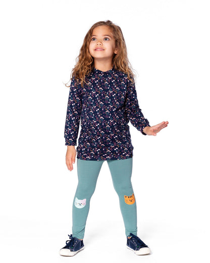 Ensemble Tunique et Legging Fleuri Bleu Marine