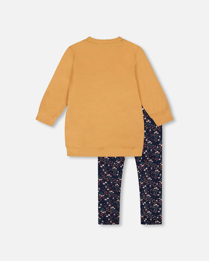 Ensemble tunique et legging marron doré