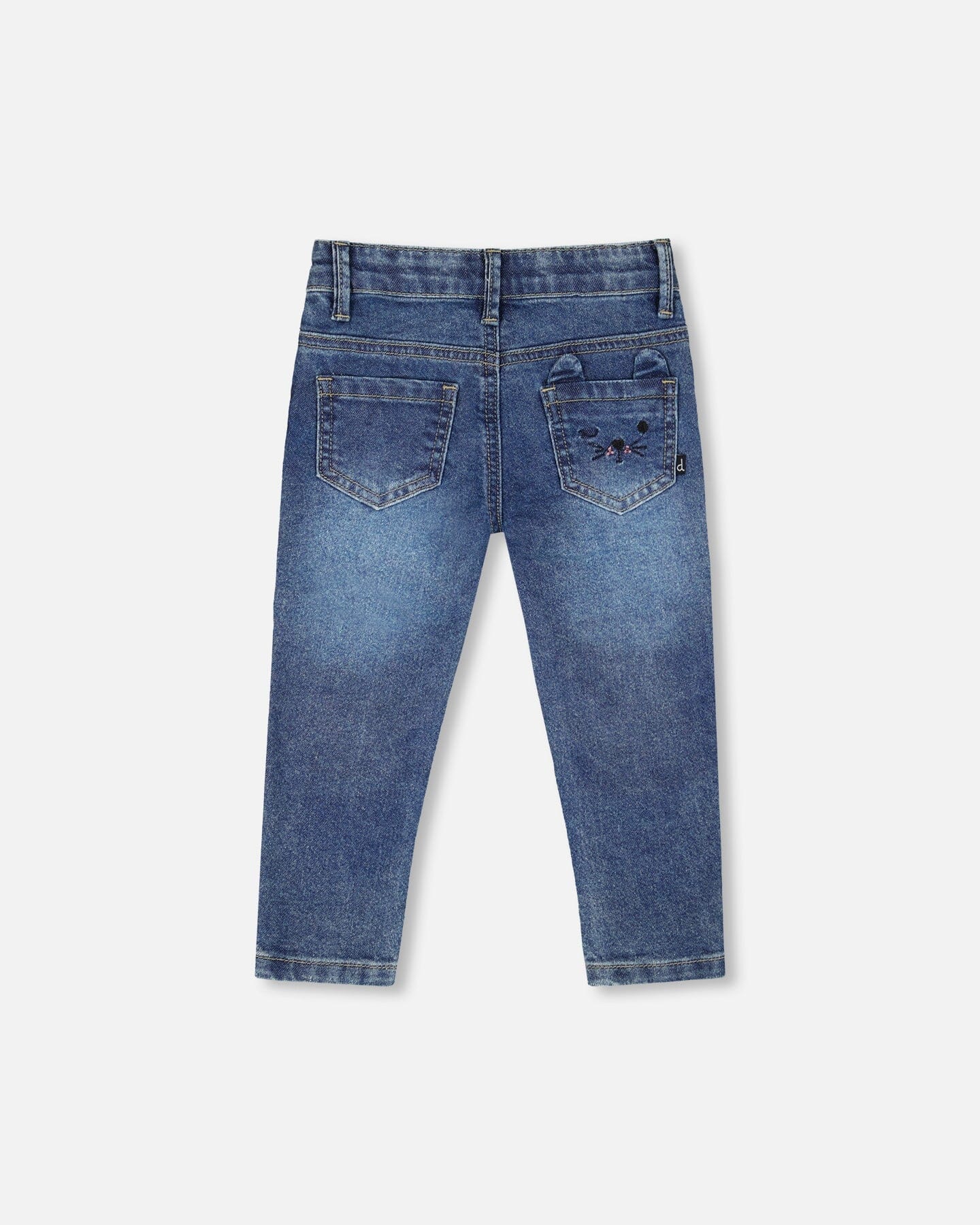 Jean en denim bleu avec broderies
