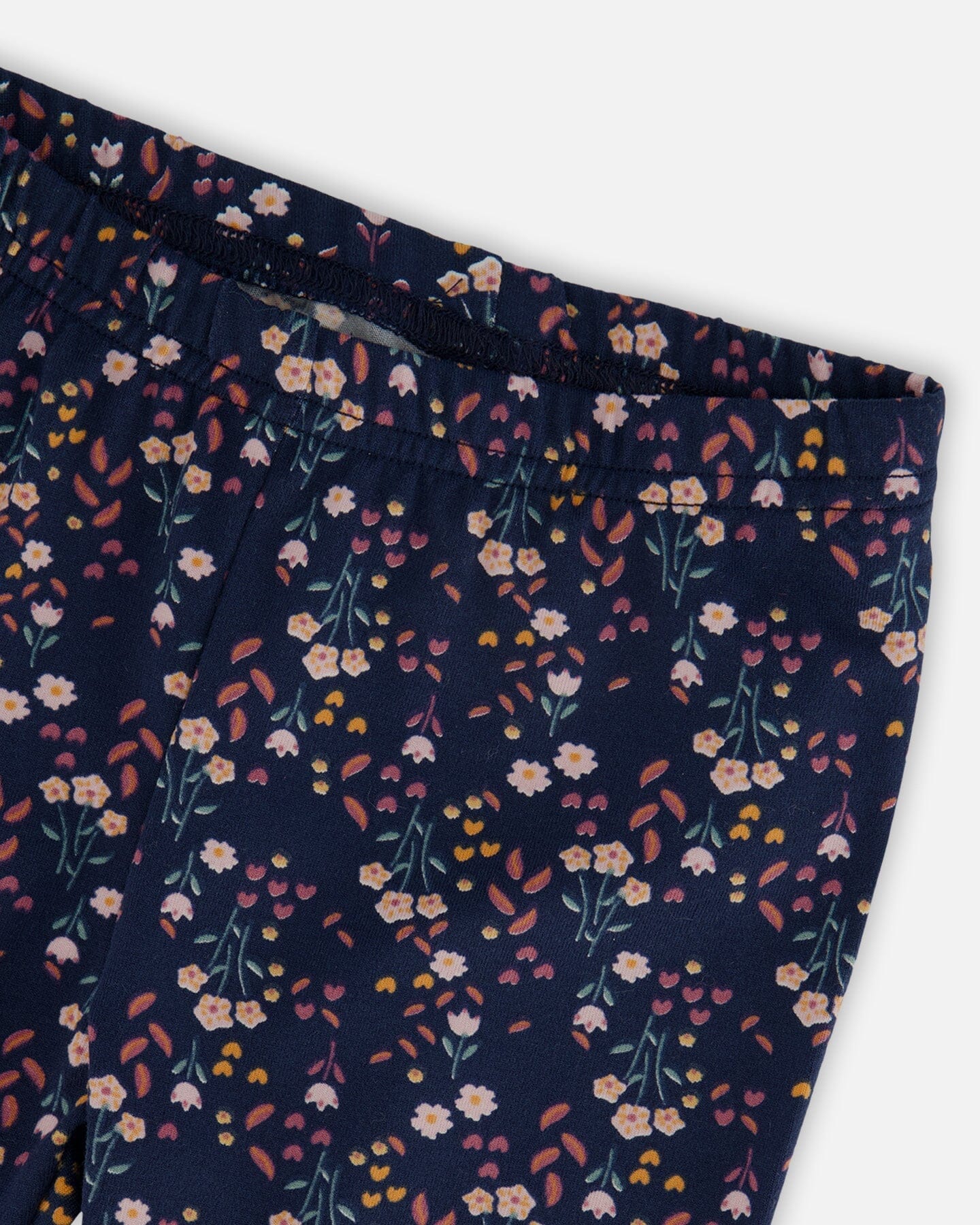 Legging en jersey marine fleuri