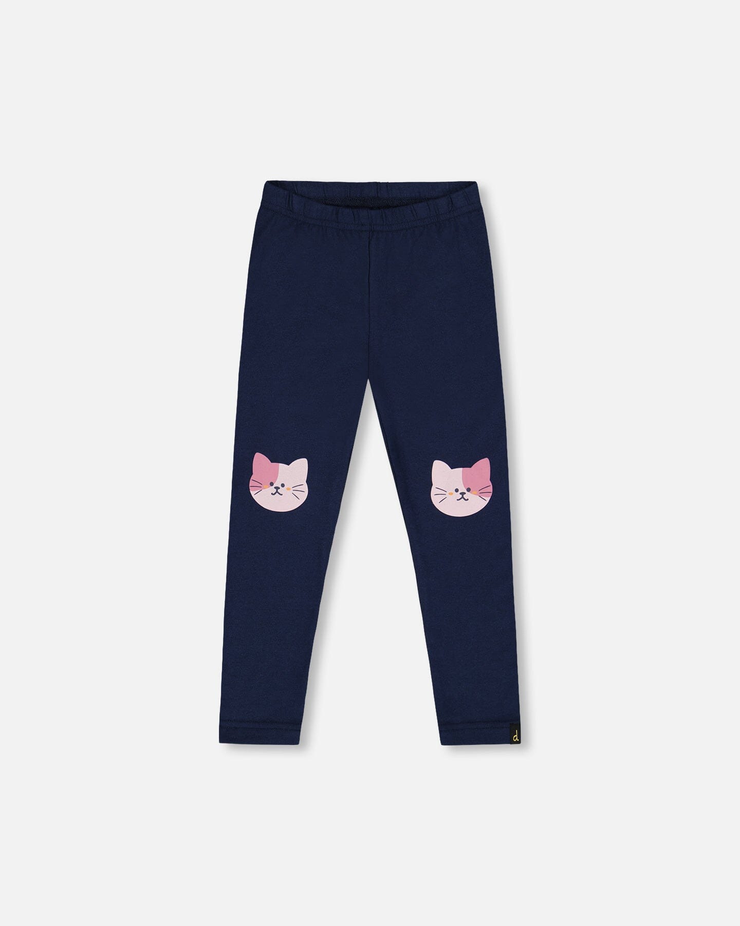 Legging en jersey de coton bio bleu foncé à motifs chats