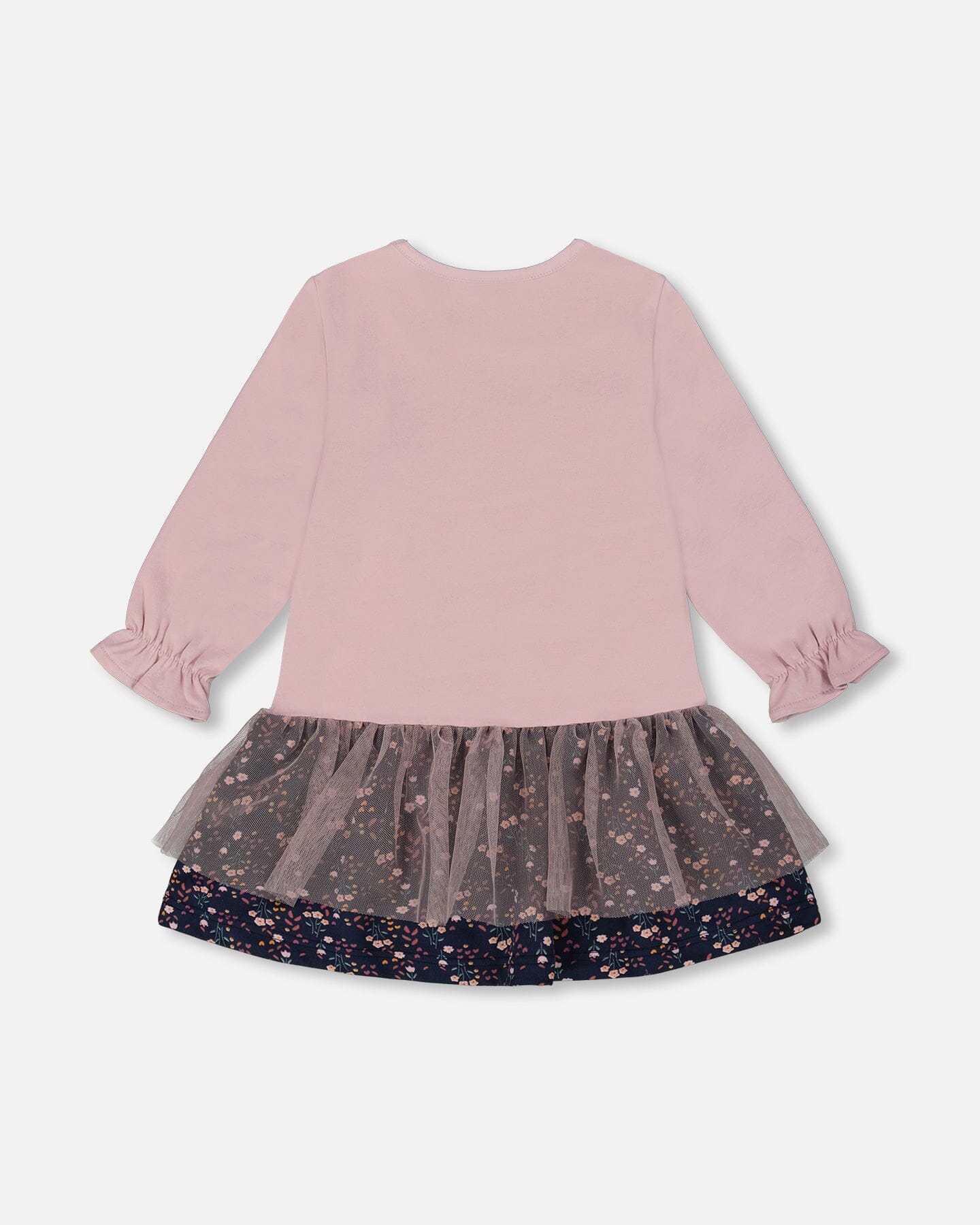 Robe bi-matière rose poudré