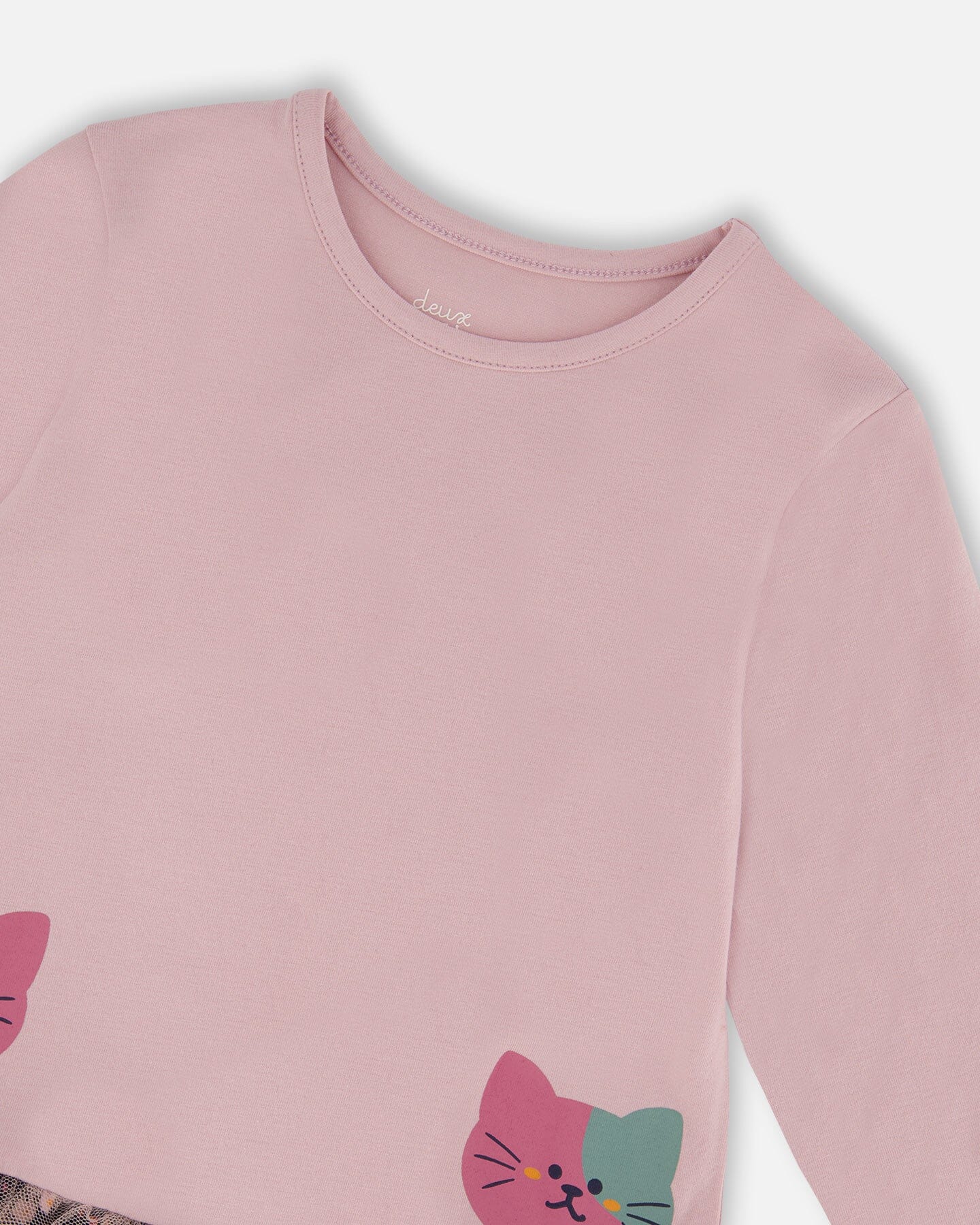 Robe bi-matière rose poudré