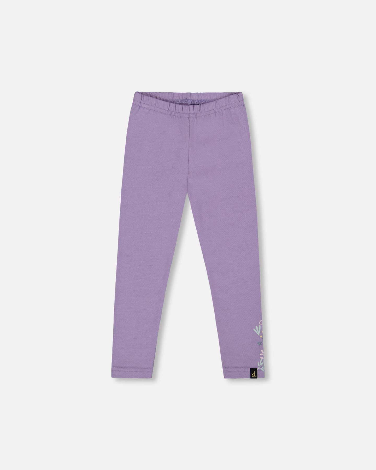 Legging en jersey de coton biologique gris violet avec détails floraux