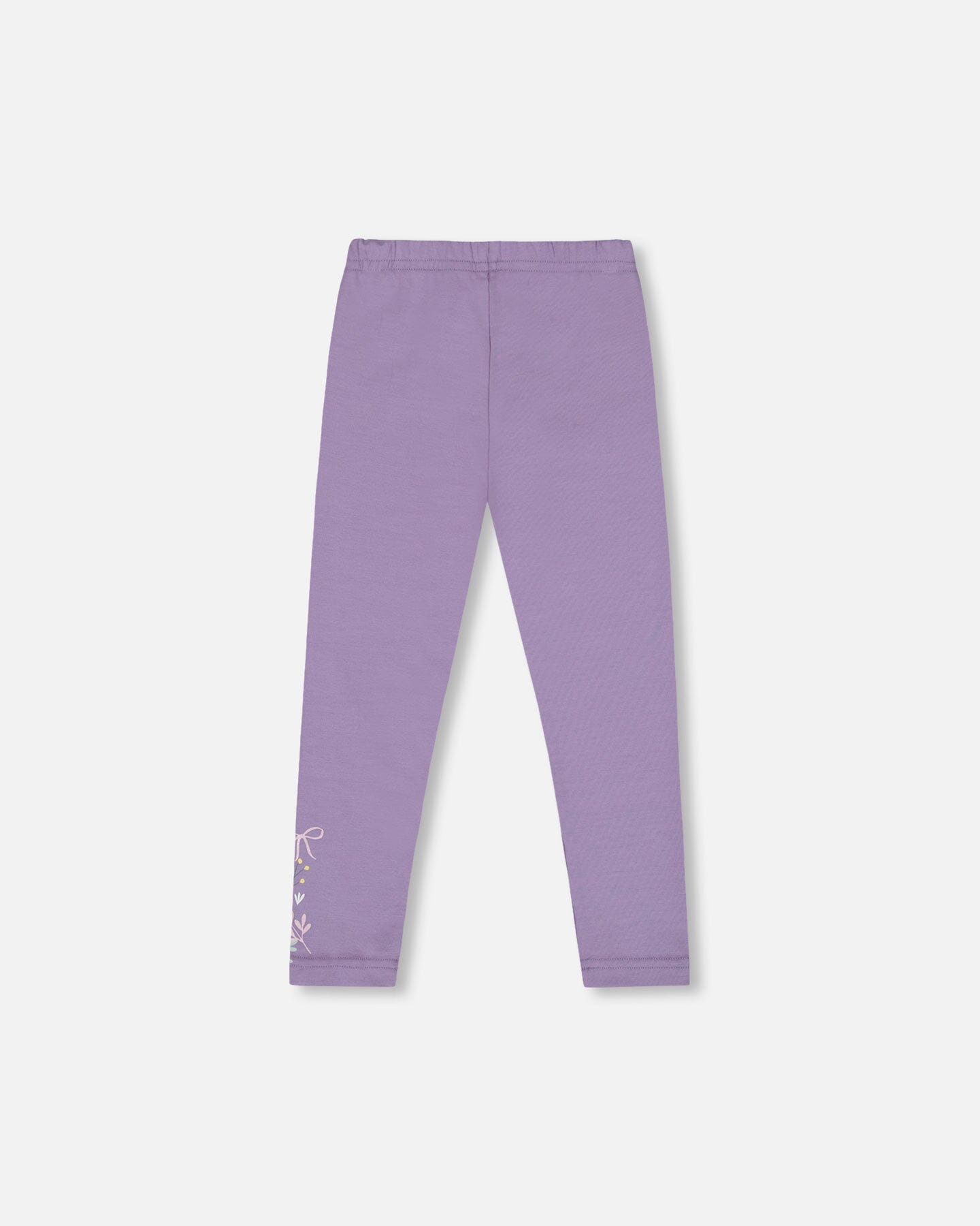 Legging en jersey de coton biologique gris violet avec détails floraux