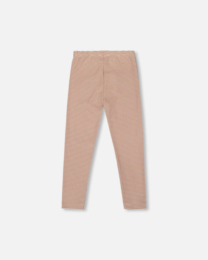 Rib Striped Leggings Beige And Off-White