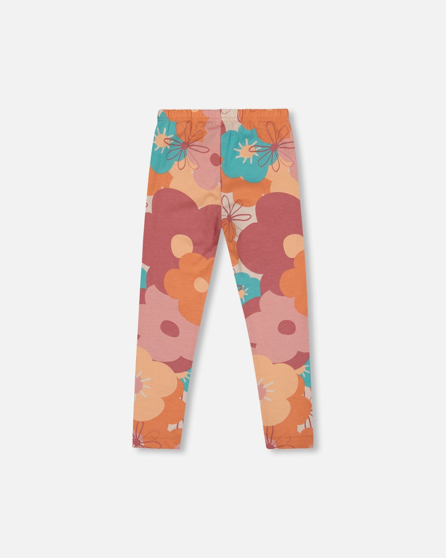 Legging en jersey de coton biologique à motif floral corail