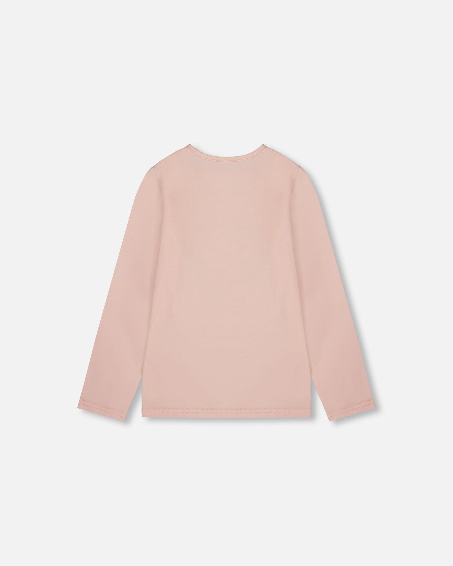 T-shirt manches longues en coton biologique rose clair à grandes fleurs