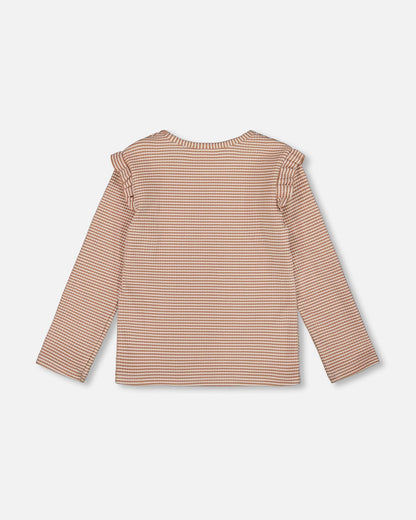Rib Striped Top Beige And Off-White