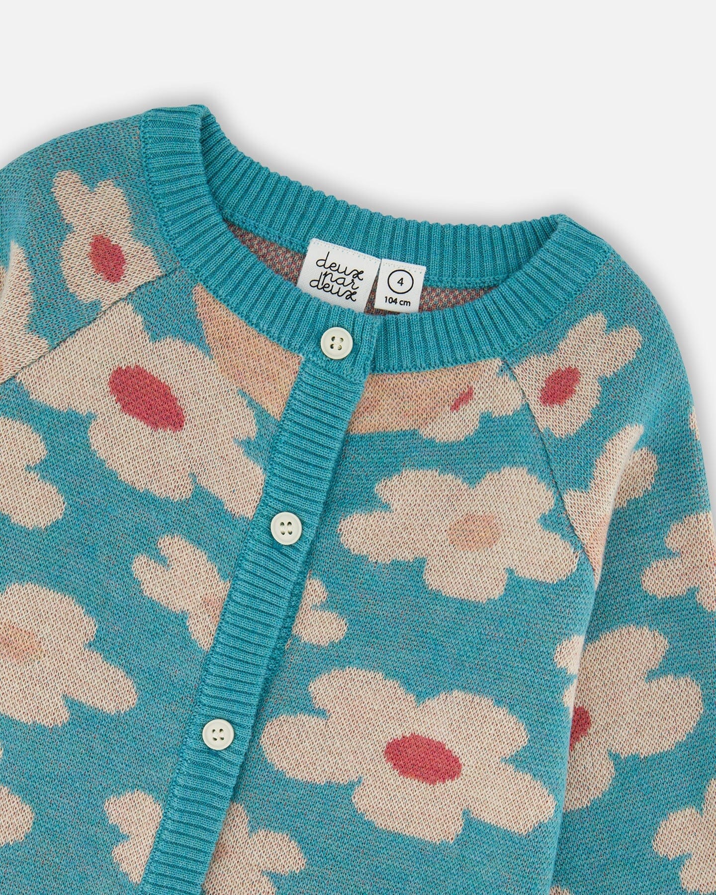 Button Front Knitted Cardigan Turquoise Blue