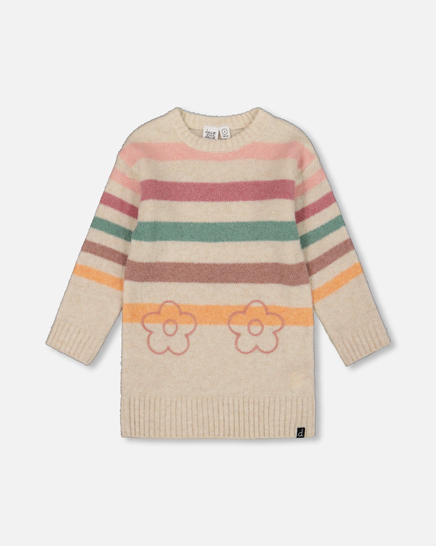 Knitted Tunic Off-White With Stripes