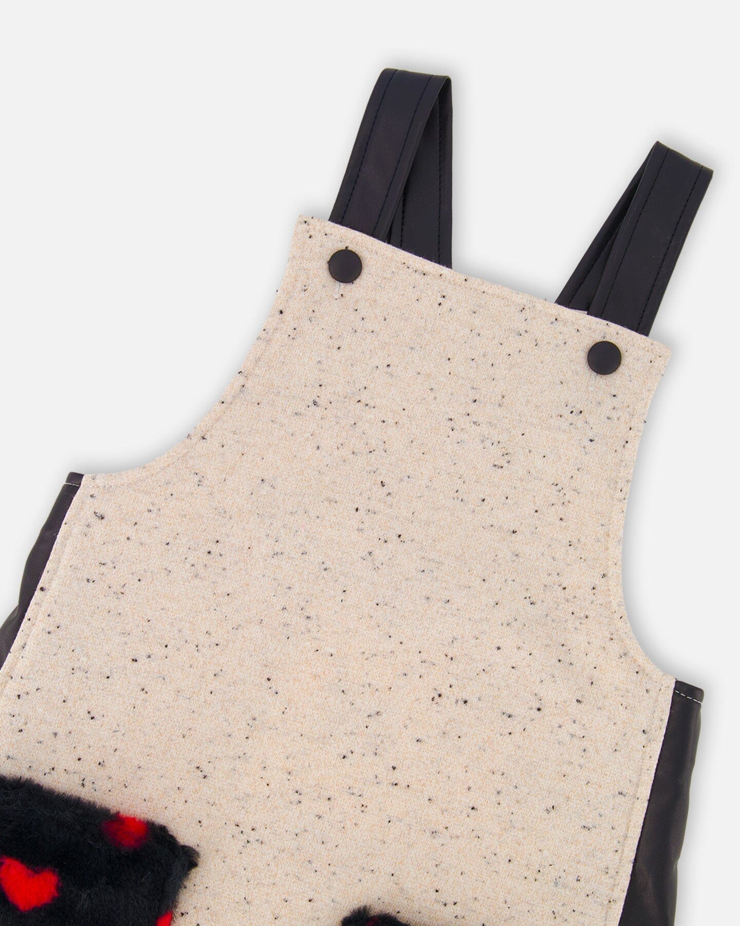 Robe Salopette Molleton Scintillante Beige et Noire