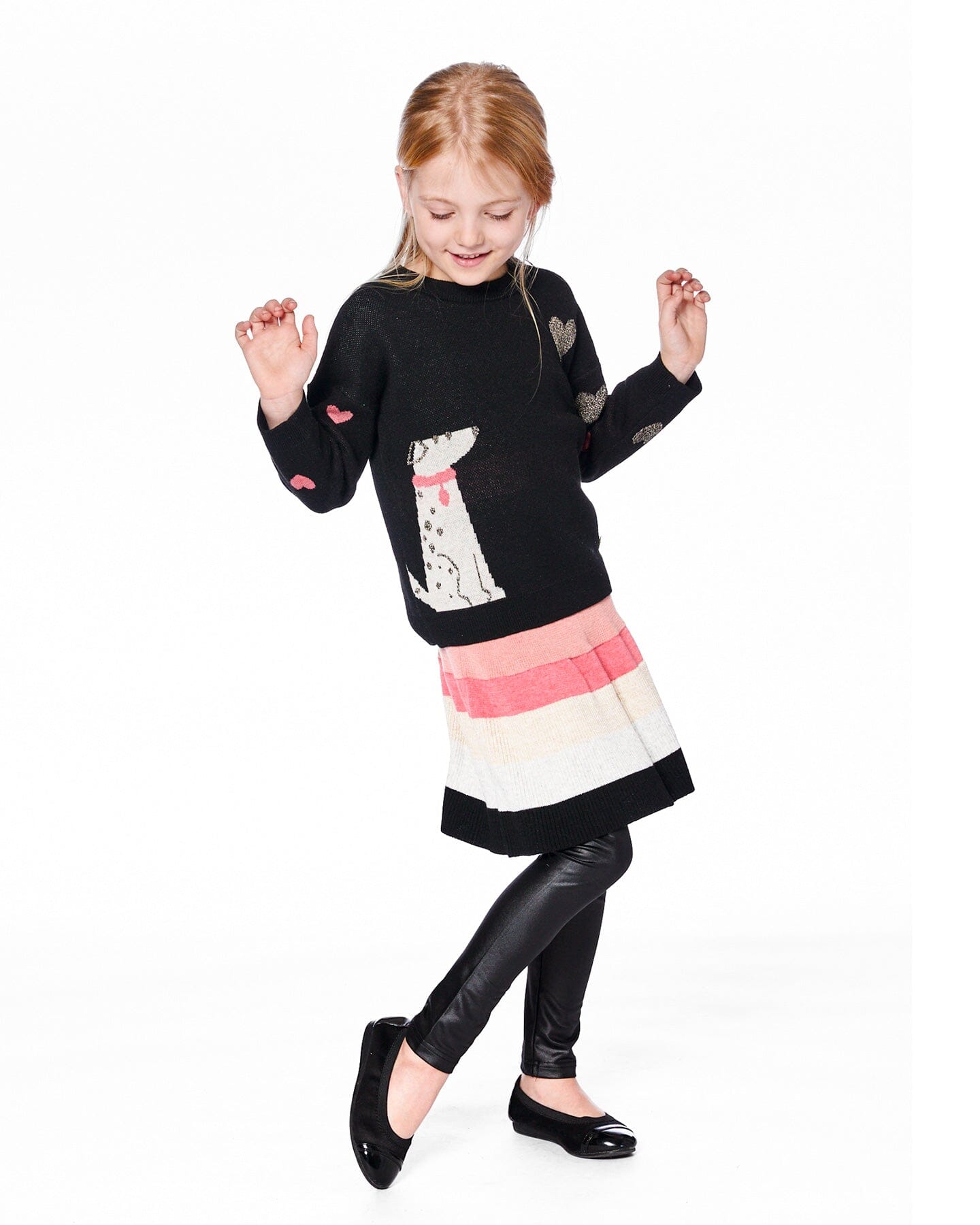 Shiny Stretch Jersey Leggings Black