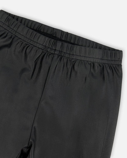 Shiny Stretch Jersey Leggings Black