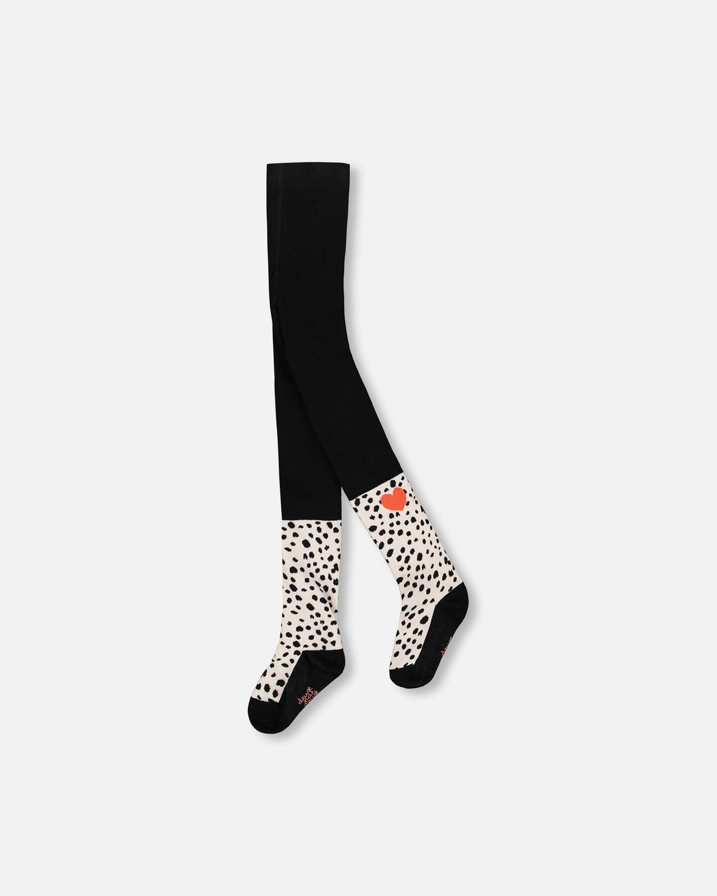 Collants Tricotés Noirs Motif Dalmatian