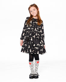 Collants Tricotés Noirs Motif Dalmatian