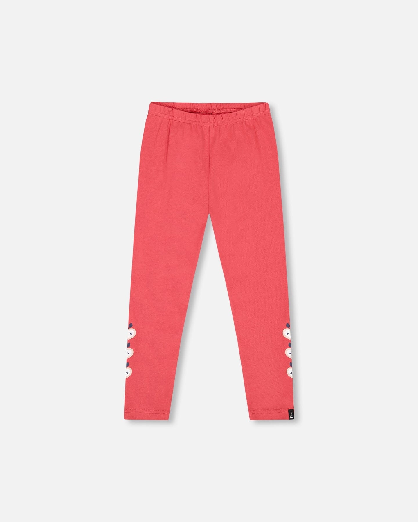 Organic Cotton Leggings Red With Apples
