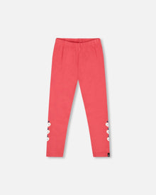 Organic Cotton Leggings Red With Apples