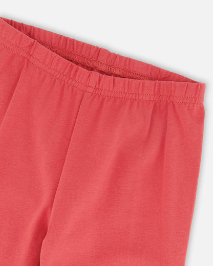 Organic Cotton Leggings Red With Apples