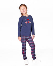 T-Shirt en Coton Biologique Bleu Marine Avec des Friandises aux Pommes
