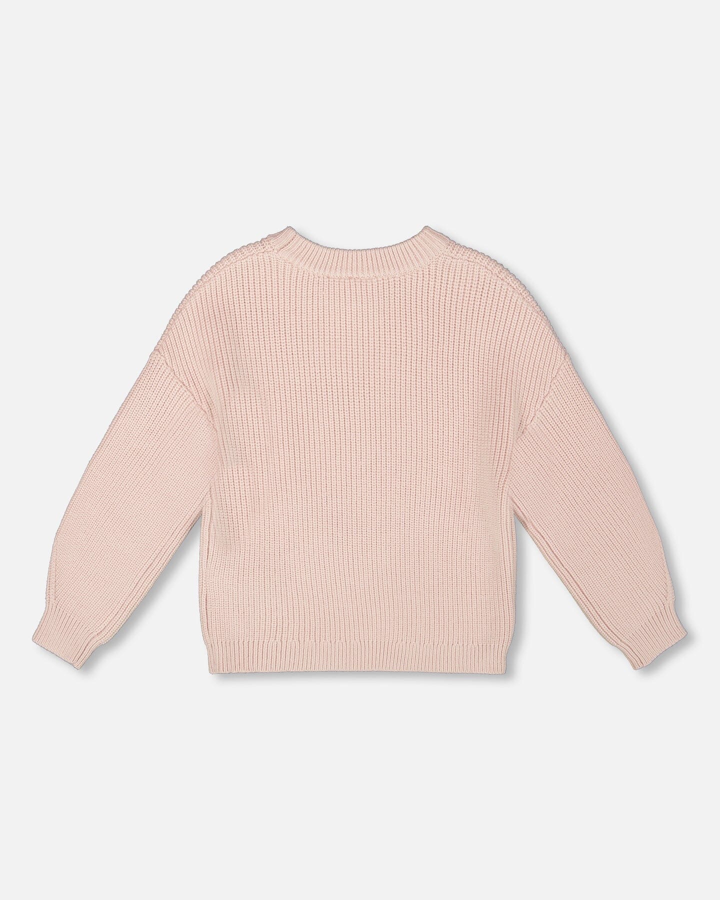 Pull en maille blanc rosé avec cœur à paillettes