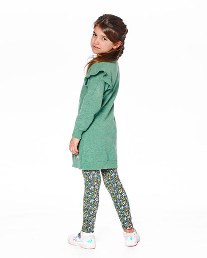 Leggings vert imprimé floral