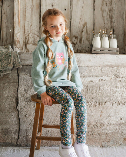 Leggings vert imprimé floral