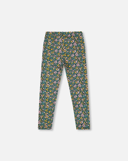Leggings vert imprimé floral