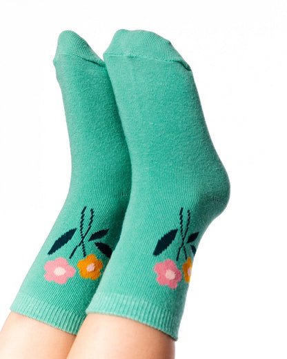 Chaussettes tricotées par lot de 3, roses et vertes