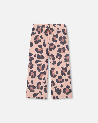 Pantalon de jogging ample en molleton French Terry léopard rose