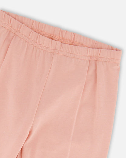 Legging en coton bio rose poudré imprimé licorne