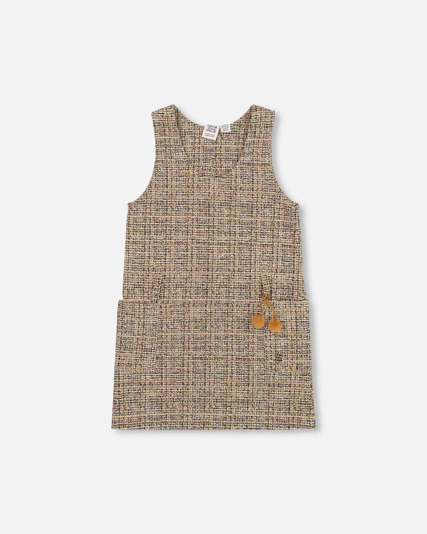 Pull en tweed beige et noir