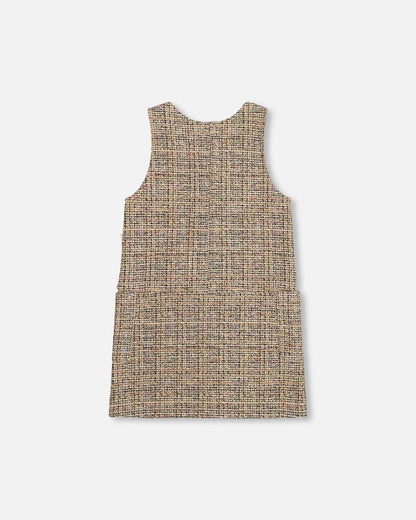 Pull en tweed beige et noir