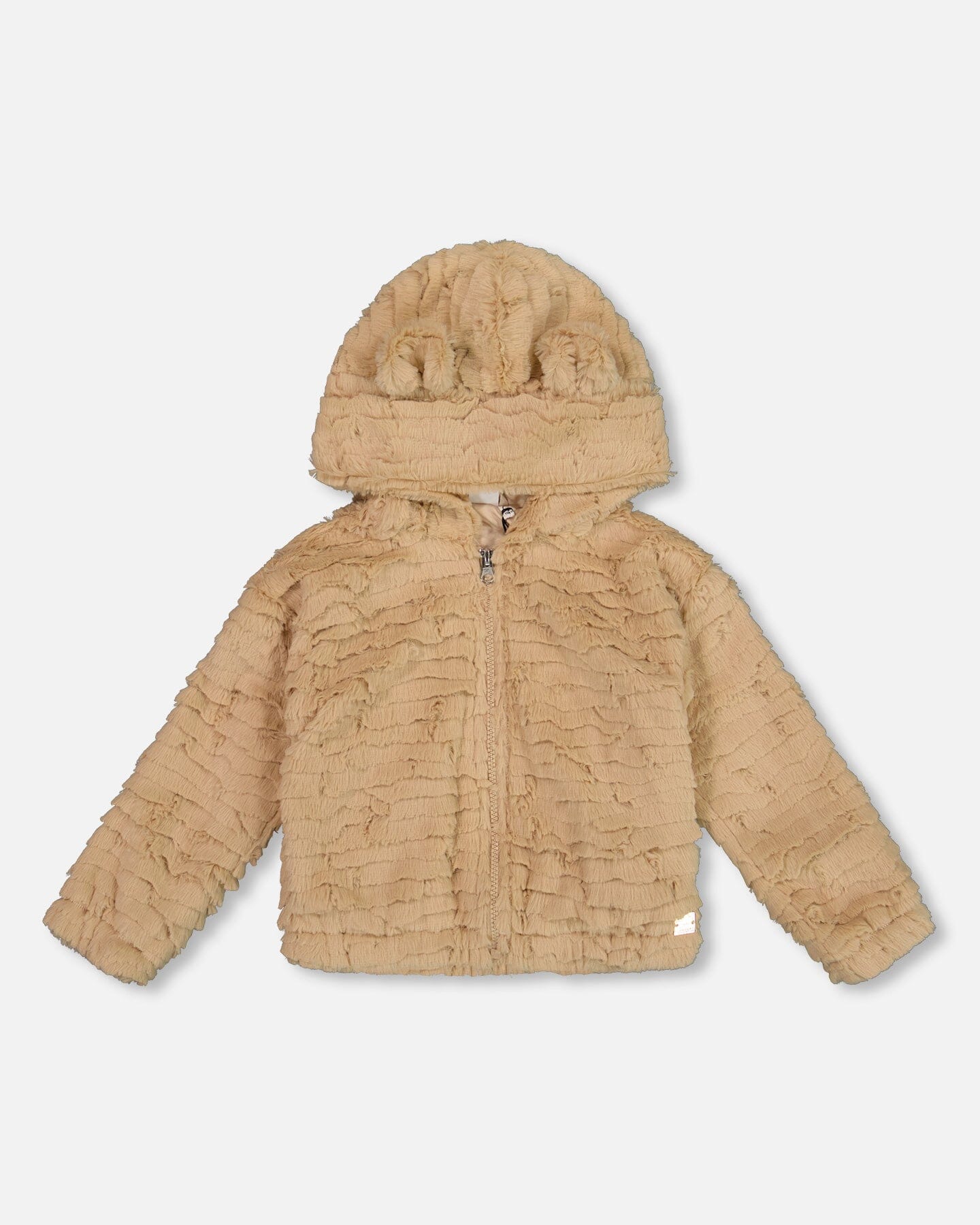 Veste à capuche en fausse fourrure Nougat