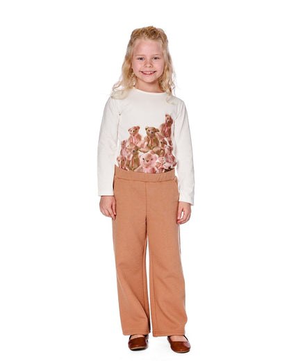 Organic Jersey T-Shirt Off-White With Teddy Bears