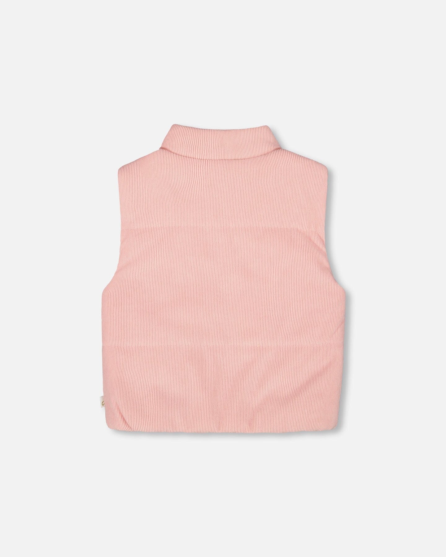 Gilet sans manches bouffant en velours côtelé vieux rose
