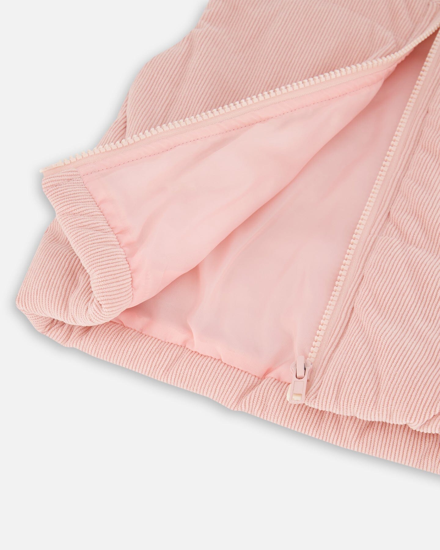 Gilet sans manches bouffant en velours côtelé vieux rose