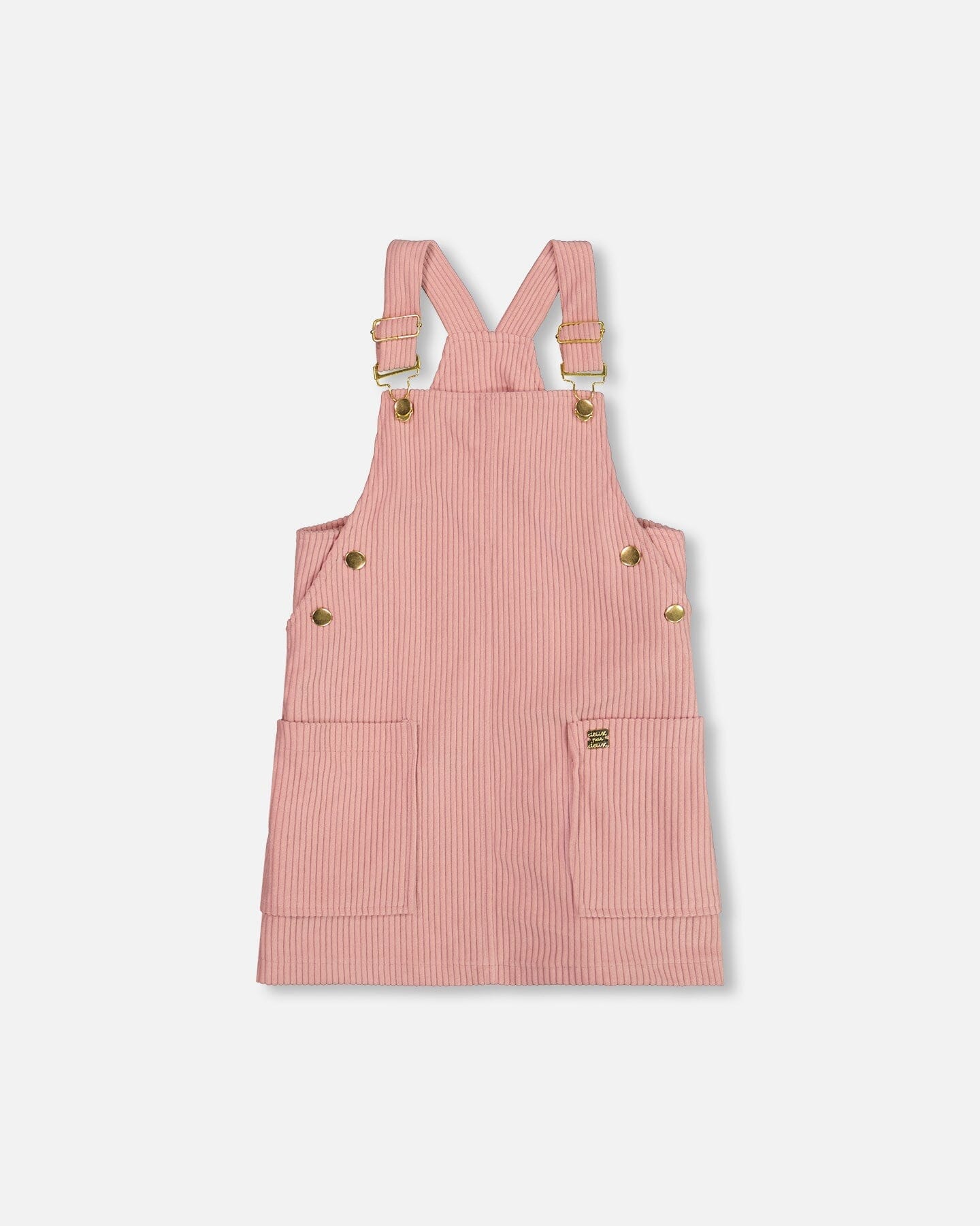 Robe salopette en velours côtelé vieux rose