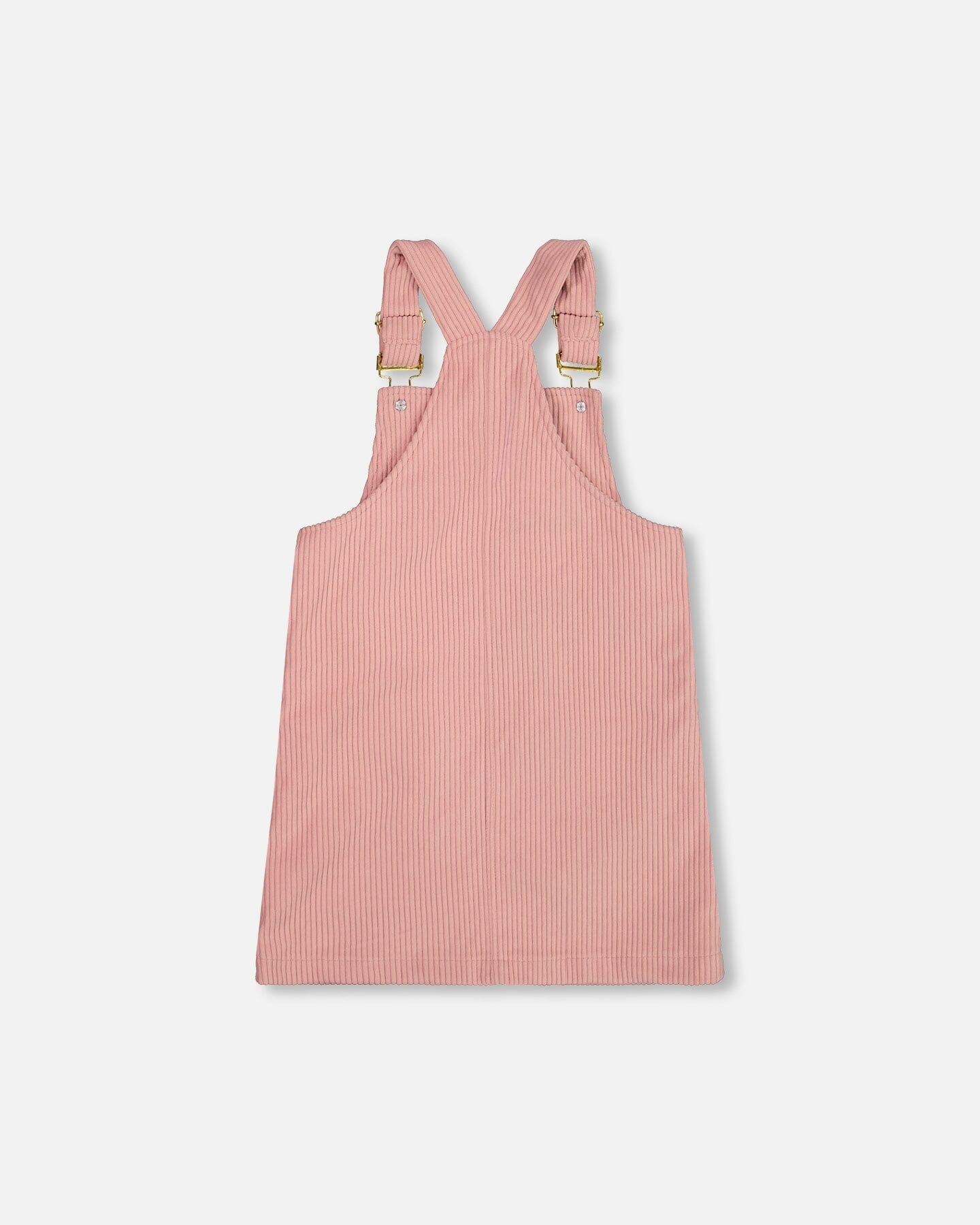 Robe salopette en velours côtelé vieux rose