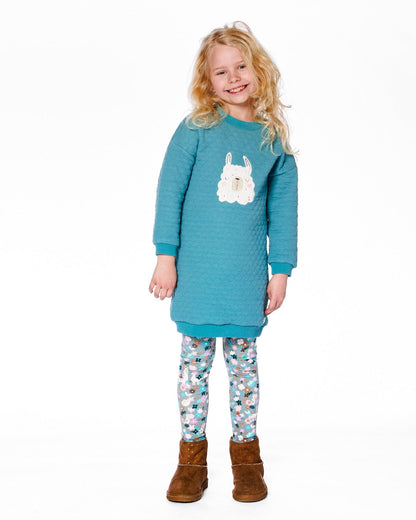 Robe Tunique Matelassée Bleu Turquoise