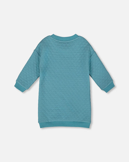 Robe Tunique Matelassée Bleu Turquoise