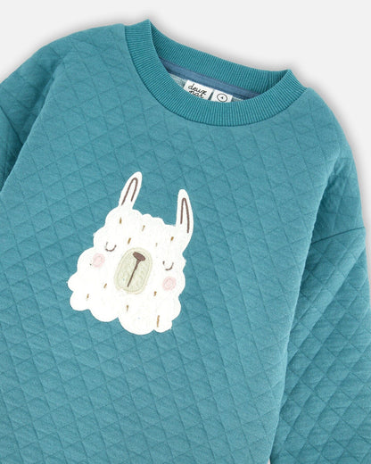 Robe Tunique Matelassée Bleu Turquoise
