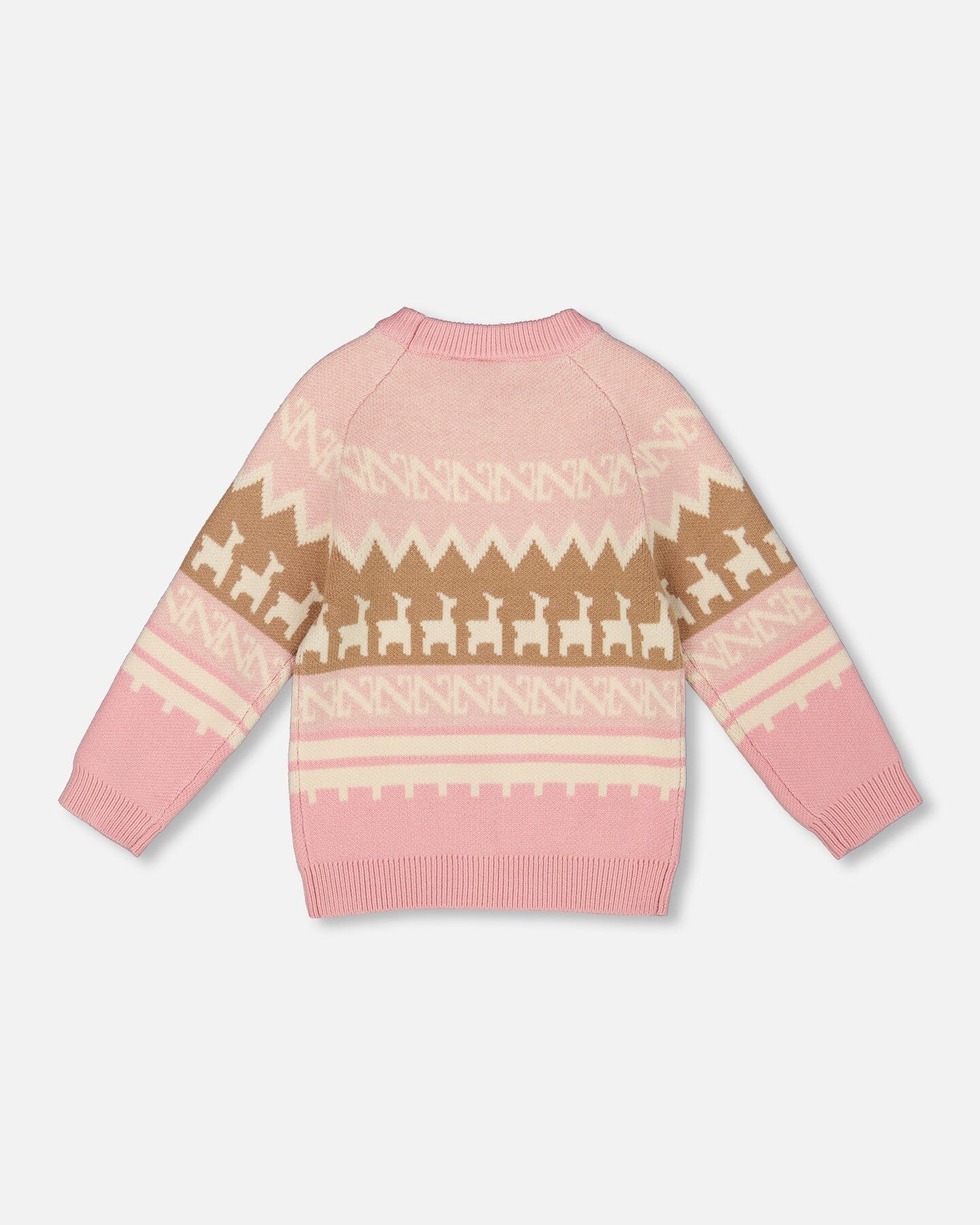 Pull Jacquard Lama Rose Poudré