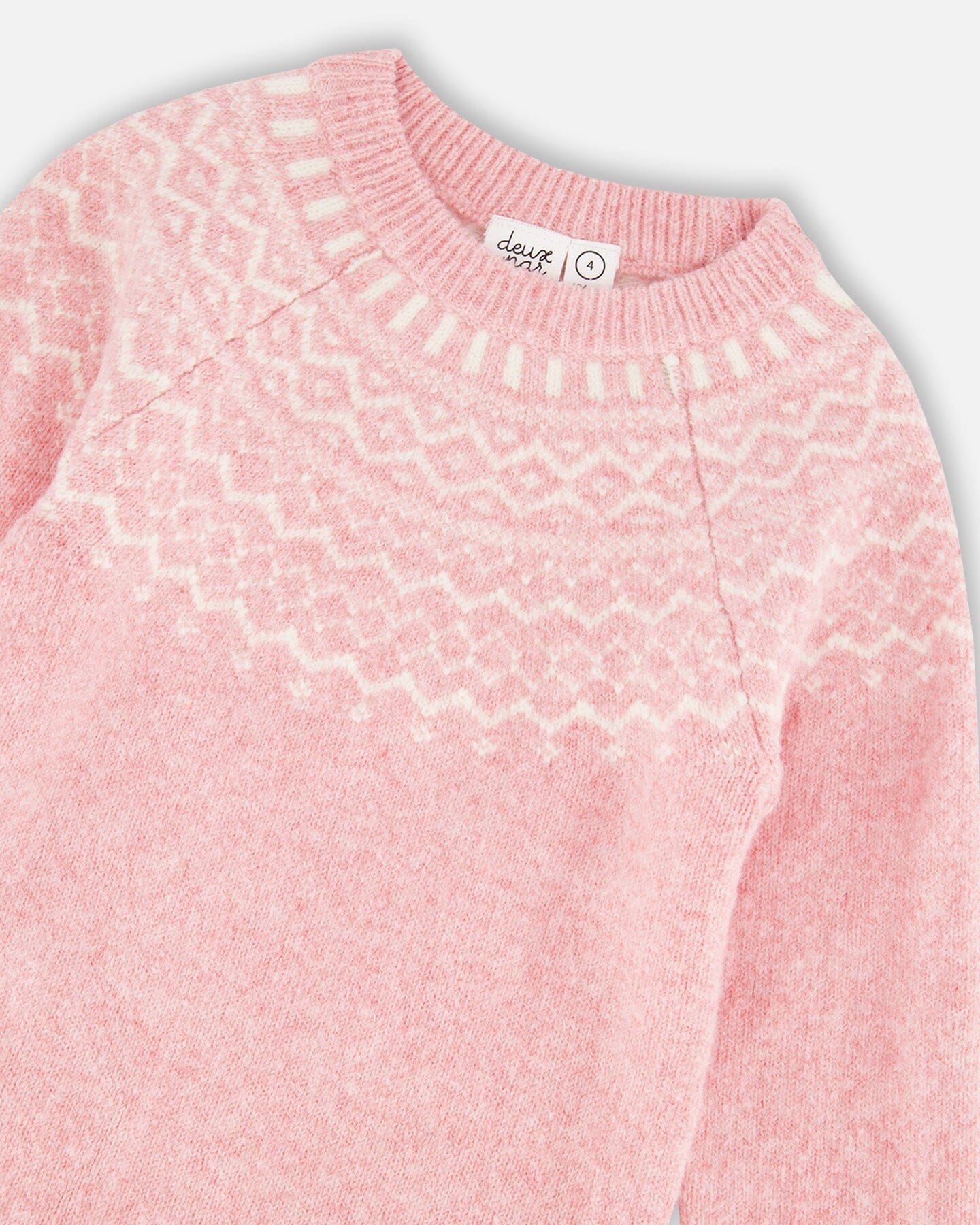 Knitted Dress With Norvegian Jacquard Dusty Pink