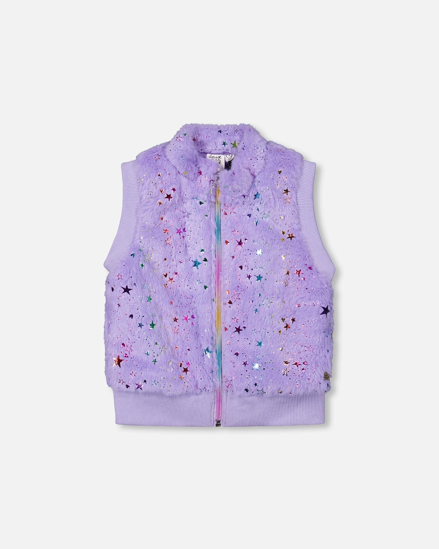 Faux Fur Zipped Vest Lavender