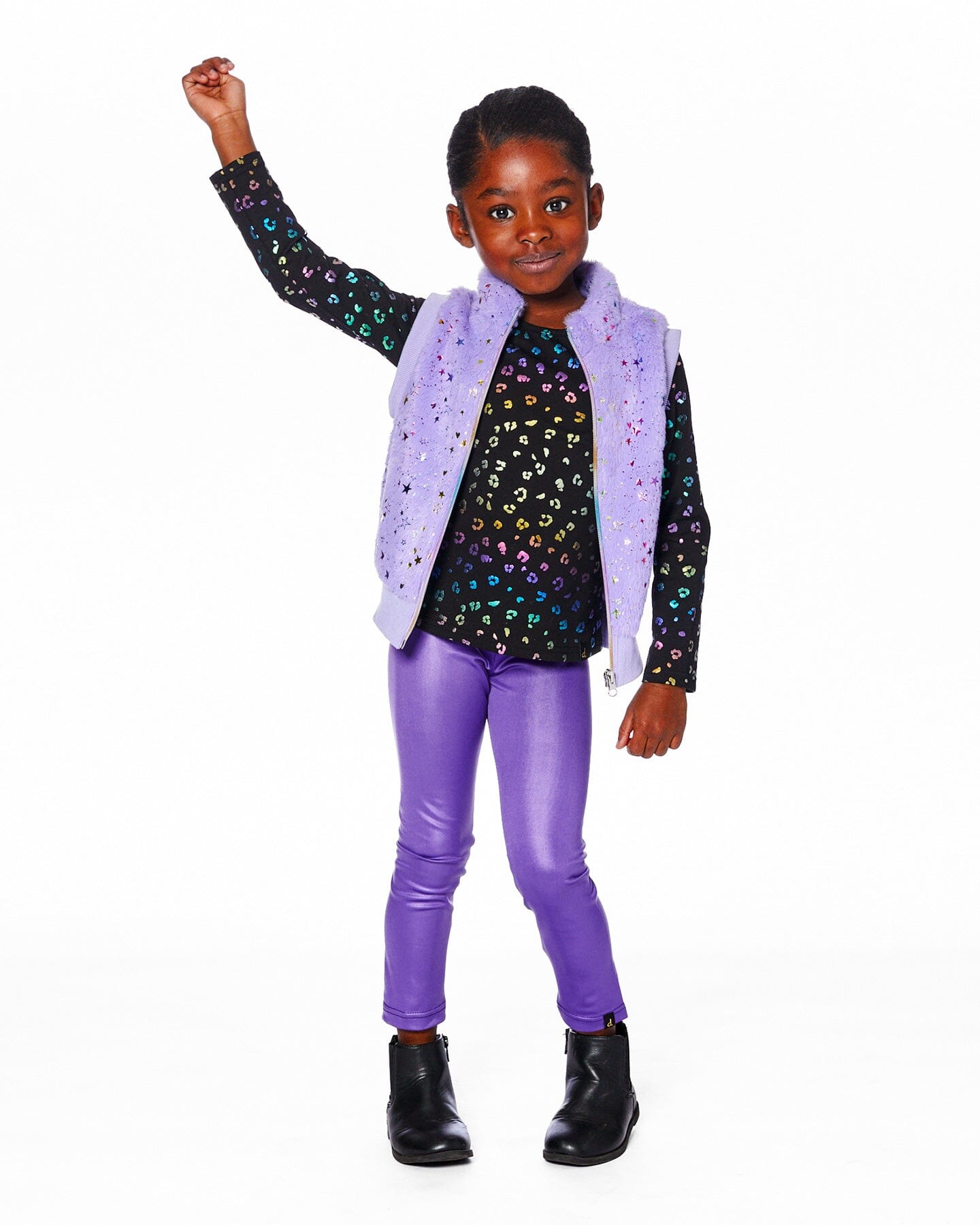 Shiny Stretch Leggings Purple